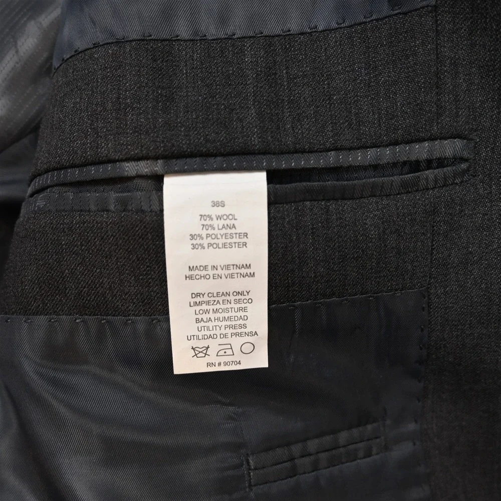 Perry‎ Ellis 38S Gray Mens Blazer Suit Jacket Sport Coat